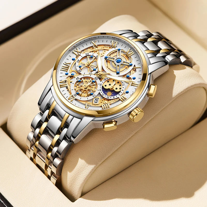 2024 New Fashion Gold Women Watch Top Brand Luxury Waterproof Watches for Women Sport Quartz Chronograph Relogio Feminino