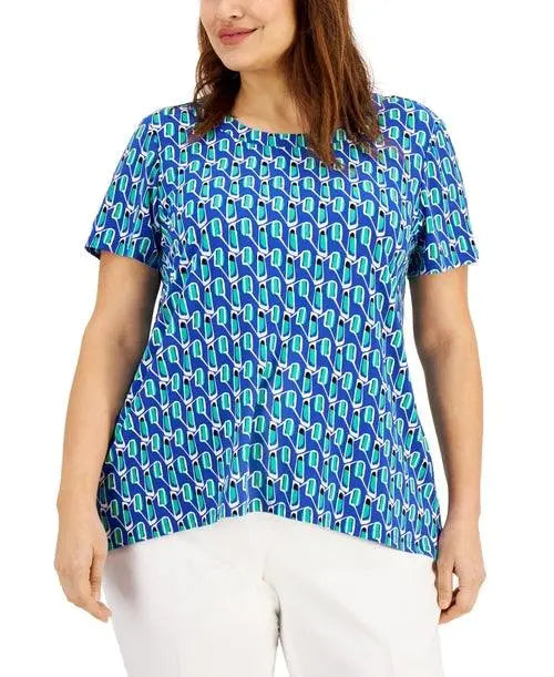 Anne Klein Plus Size Printed High Low T-Shirt Amber Chrysippus