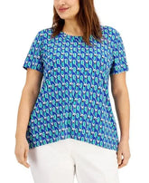 Anne Klein Plus Size Printed High Low T-Shirt Amber Chrysippus