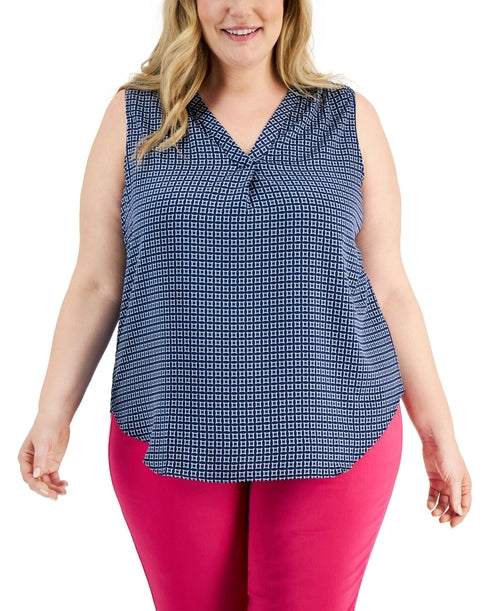 Alfani Plus Size Sleeveless Printed Top Amber Chrysippus