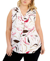 Alfani Plus Size Sleeveless Printed Top Amber Chrysippus
