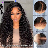 7x7 HD Lace Frontal Water Wave Curly Human Hair Wigs Pre Plucked Natural Hairline Ready to Wear Natural Soft For Women Daily Use Khamik Shop Online