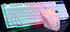 Gaming Keyboard Mouse Glowing Set White Eucalyptus