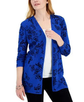 JM Collection Petite Printed Open Front Cardigan Amber Chrysippus