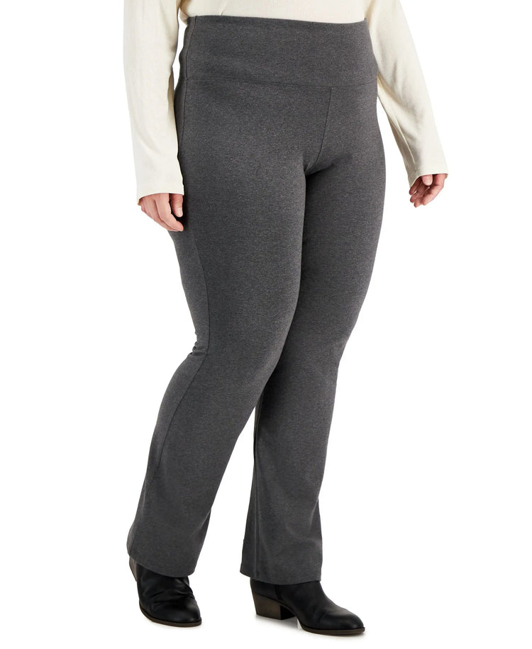 Plus Size High Rise Pull-On Bootcut Leggings Amber Chrysippus