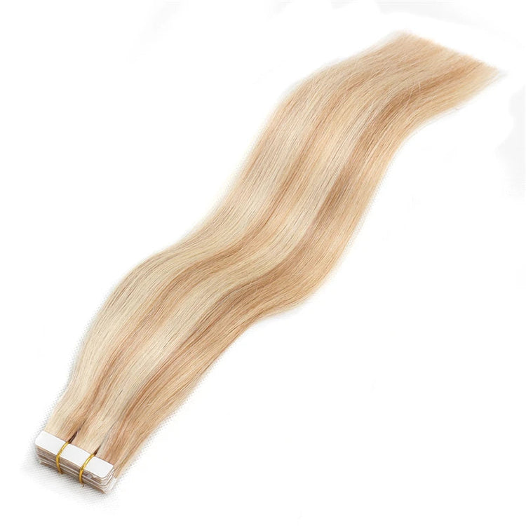 BHF Tape In Hair Extensions Human Hair 20pcs/Pack European Remy Straight Invisible Tape Ins Adhensive 100% Human Hair For Salon Khamik Shop Online