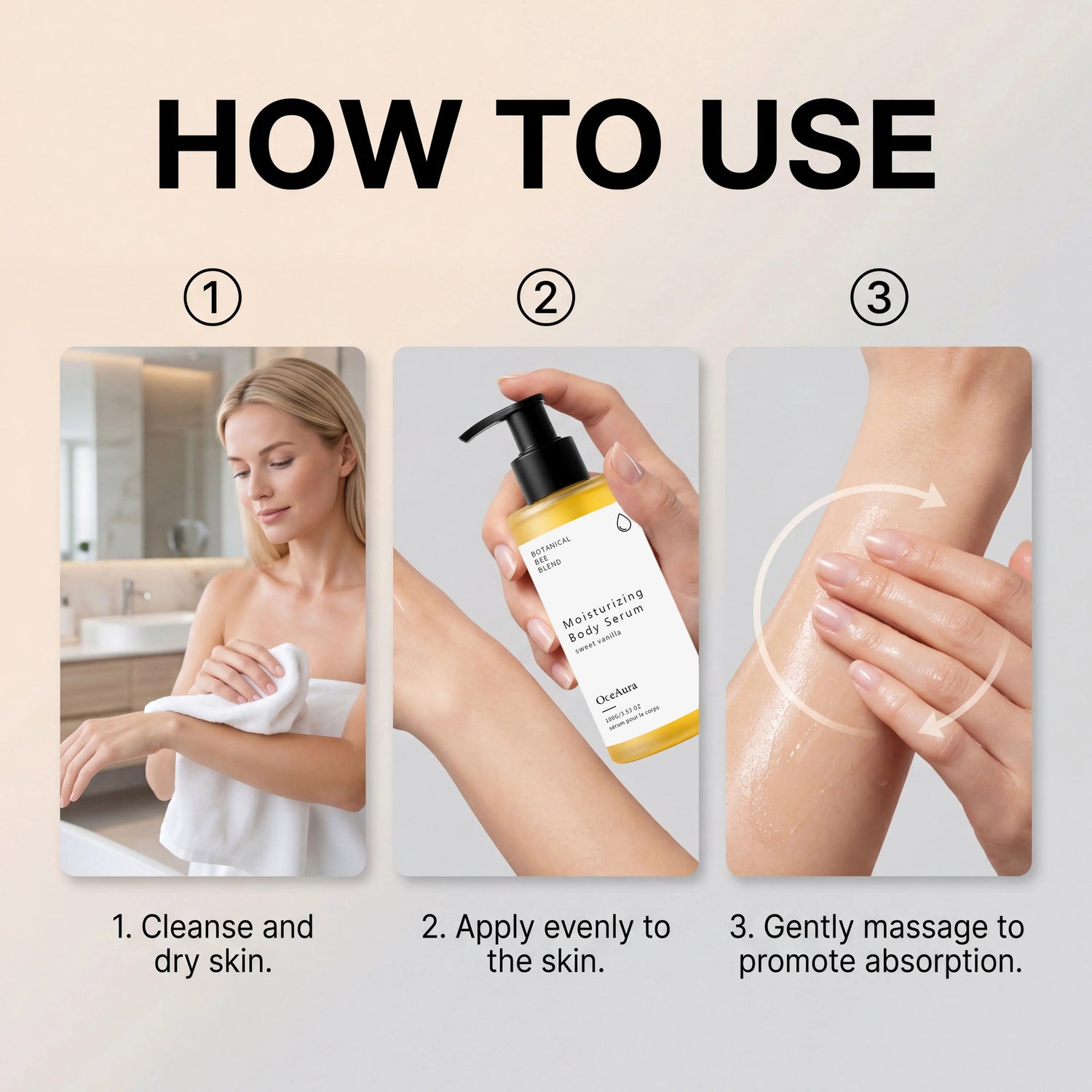 OceAura Botanical Bee Blend Sweet Vanilla Moisturizing Body Serum Long Lasting Hydrating Non Sticky Smooth Dry Skin Nourishing Khamik Shop Online