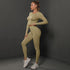 2Pcs Women Sets Energy Seamless Gym Suits Bubble Butt Sports Pants+Long Sleeve Shirts Push Up Running Sets Tracksuits Tights Set Khamik Shop Online