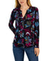 International Concepts Petite Split Neck Zippered Pocket Top Amber Chrysippus