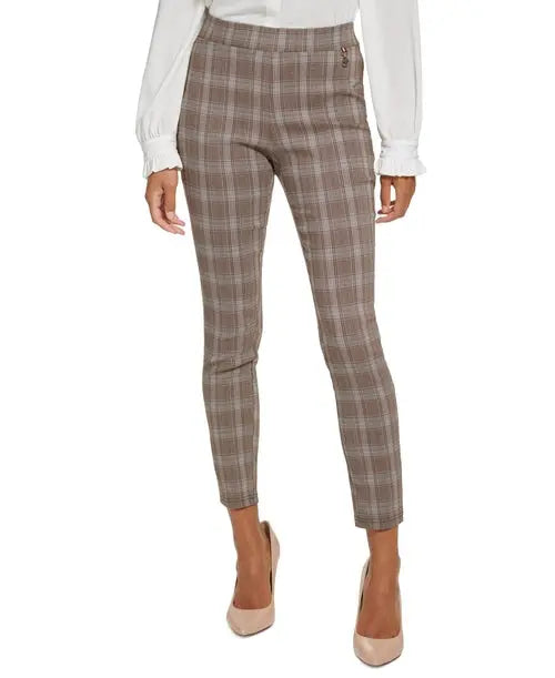 Tommy Hilfiger Pull On Skinny Leg Plaid Pant Amber Chrysippus