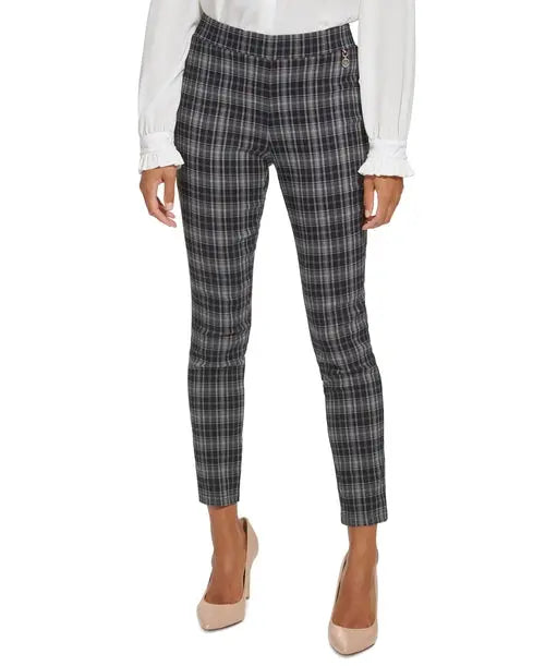 Tommy Hilfiger Pull On Skinny Leg Plaid Pant Amber Chrysippus