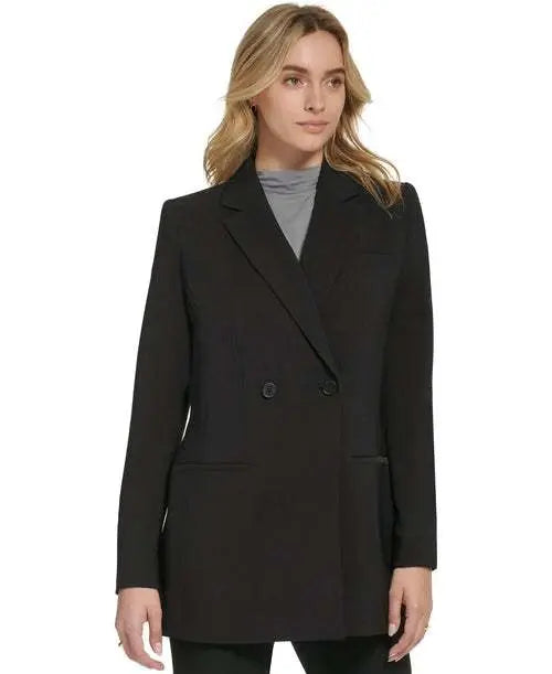 Calvin Klein Womens X Fit Double Breasted Blazer Amber Chrysippus