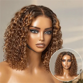 Highlight Honey Blonde Wear And Go Glueless Bob Wig Human Hair Curly Deep Wave Ombre Brown 5X5 Hd Lace Closure Wig 250 Density Khamik Shop Online