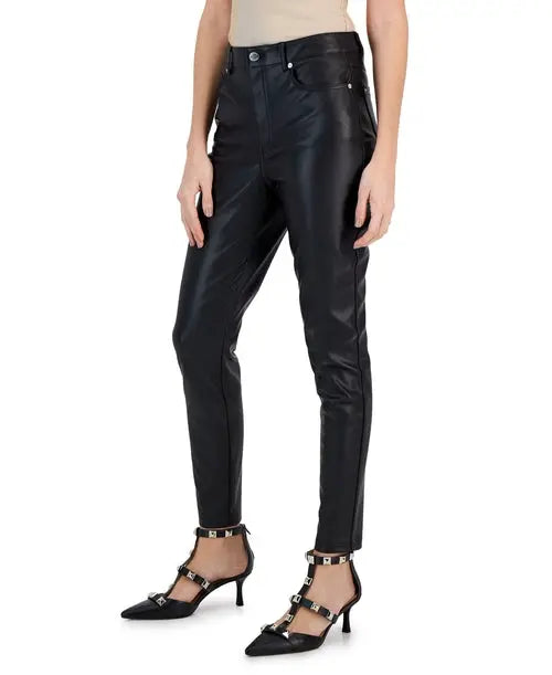 International Concepts Womens Faux Leather Skinny Pants Amber Chrysippus