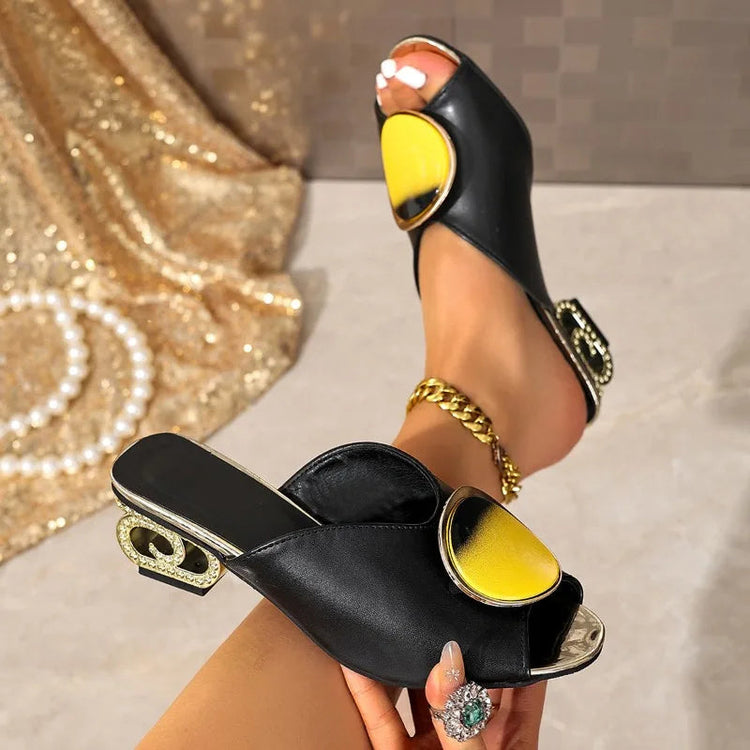 Fashion Round Toe High Heels Sandals Women Shoes Ladies Footwear Comfortable Fashion Sexy Wedding Shoe Female Summer Slippers Khamik Shop Online