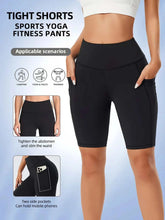 Summer High Waist Sports Shorts With Side Pockets Running Yoga Capris Trousers Fashion Sports Fitness Pants Elastic Leggings Khamik Shop Online
