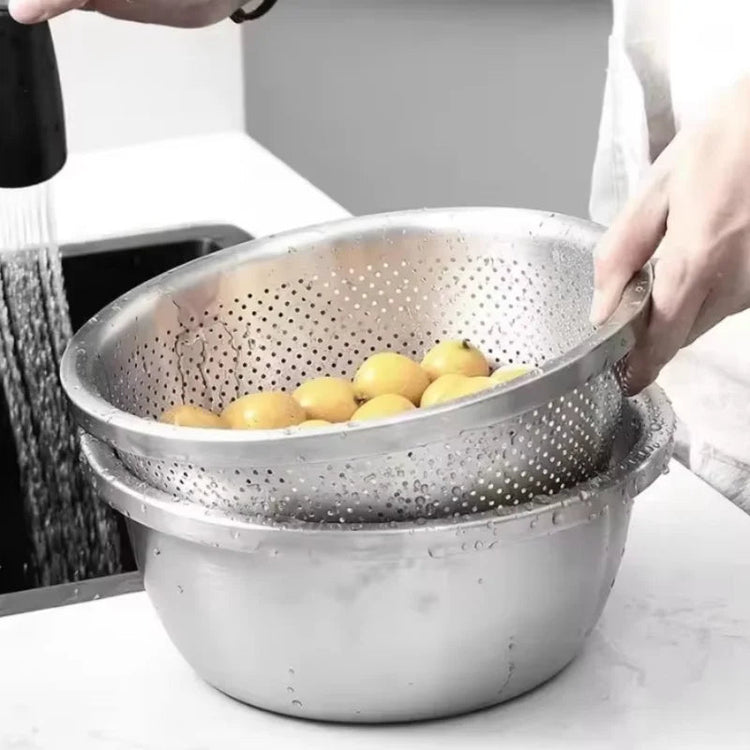 Multi Functional Stainless Steel Vegetable Bowl, Egg Mixing Bowl, Drain Basket, Soup Basin, Kitchen Cooking And Storage Tool Khamik Shop Online