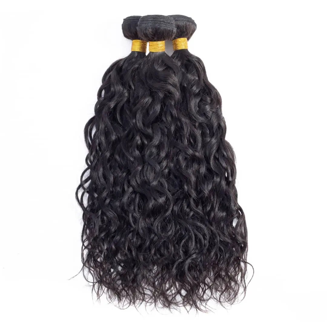10A Grade 3/4 Water Wave Human Hair bundles with  4x4 Closures & 13x4 Cerise Alfie