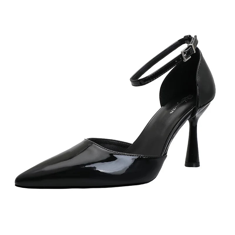 New Lady Shoes Ladies Summer Dress Shoes  Patent Leather Sexy Heel Sandals Buckle Female Footwear Lady Sandals Lady Sandals S034 Khamik Shop Online