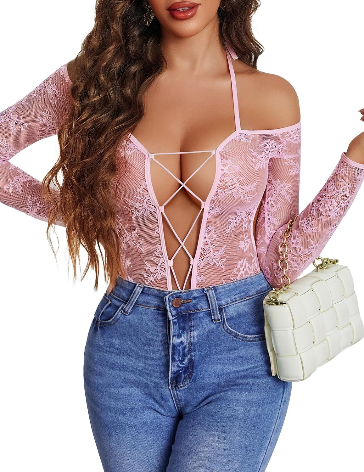 Women Lace Teddy Bodysuit Cut Out One Piece Lingerie Mini Babydoll