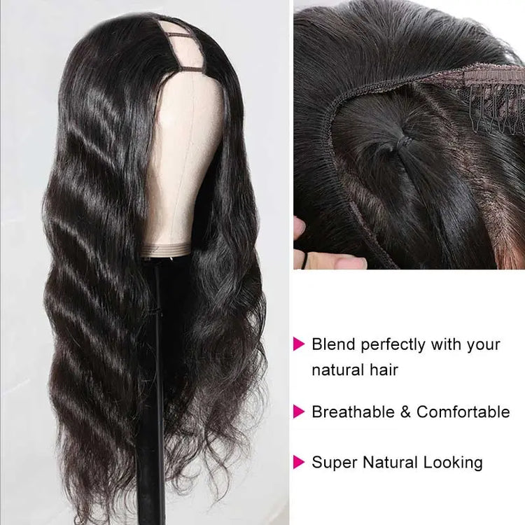 U Part Wig Body Wave Human Hair Wigs For Black Women Brazilian Remy Ha Cerise Alfie