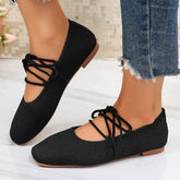 French Flat Mary Jane Shoes 2026 Summer New Breathable Lightweight Ballet Versatile Knitted Women&