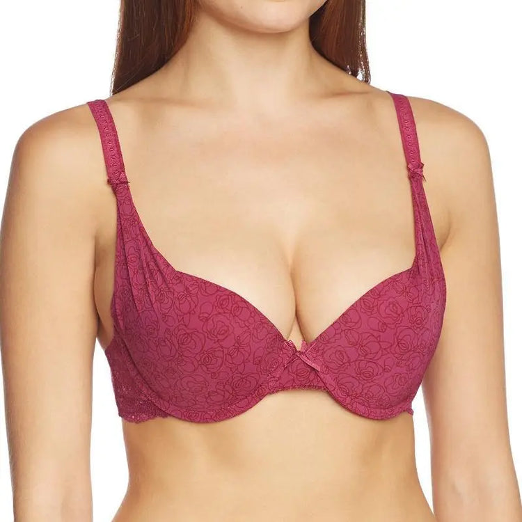 Sassa Fuchsia Deep Plunge Push-Up Bra Lime Lucy