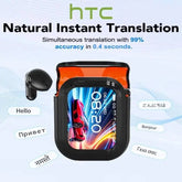 Translator HTC NE20 New Bluetooth 6.0 Wireless Headphones Translation Earphones IPX4 Waterproof Rating Long Battery Life Khamik Shop Online