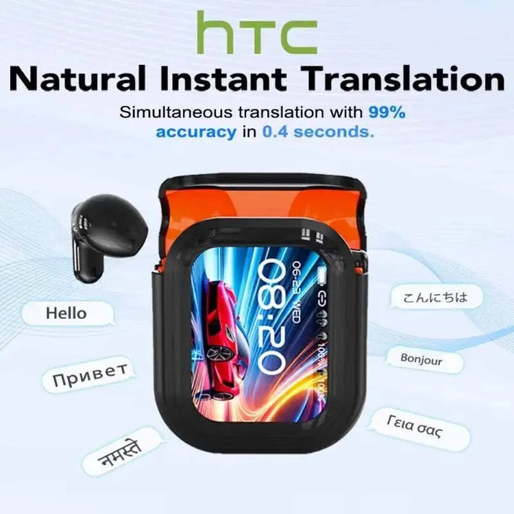 Translator HTC NE20 New Bluetooth 6.0 Wireless Headphones Translation Earphones IPX4 Waterproof Rating Long Battery Life Khamik Shop Online