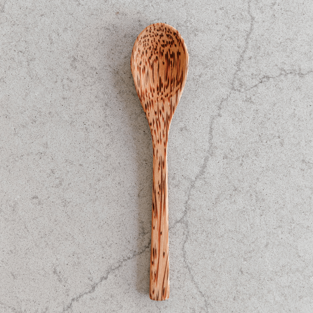 Wooden Coconut Spoon Yellow Lavender