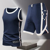 Summer Daily Outdoor Leisure Trend Versatile Sportswear Men Fashion Trend Sports Sleeveless Vest Five Quarter Shorts 2-piece Set Khamik Shop Online