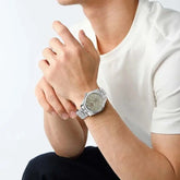 NAVIFORCE Men Elegant Business Stainless Steel Watch 30M Waterproof Luminous Hands Japan Movement Wristwatch Gifts box Khamik Shop Online