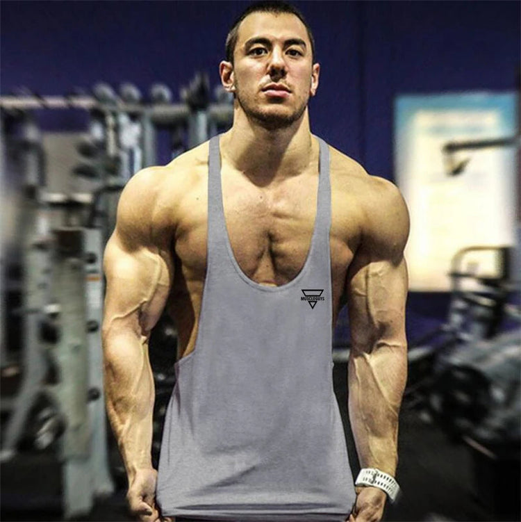 2022 New Fashion Men Gym Tank Top Fitness Y Back Clothing Summer Men&