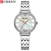 CURREN Top Brand Ladies Simple Fashion Quartz Watch Stainless Steel Classic Elegant Diamond Waterproof Ladies Watch Reloj Mujer Khamik Shop Online
