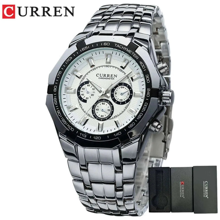 CURREN Men Luxury Brand Military Sport Mens Watches Full Steel Quartz Clock Men&