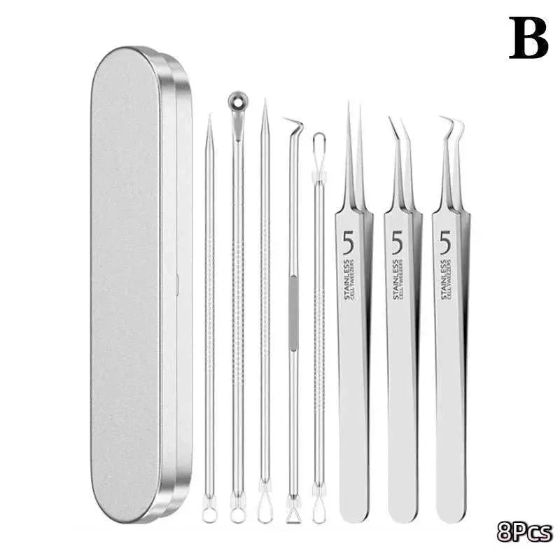 7/8Pcs Blackhead Remover Kit Professional Blackhead  Needle Skin Care Tools Stainless Steel Pimple Extraction Tools Khamik Shop Online
