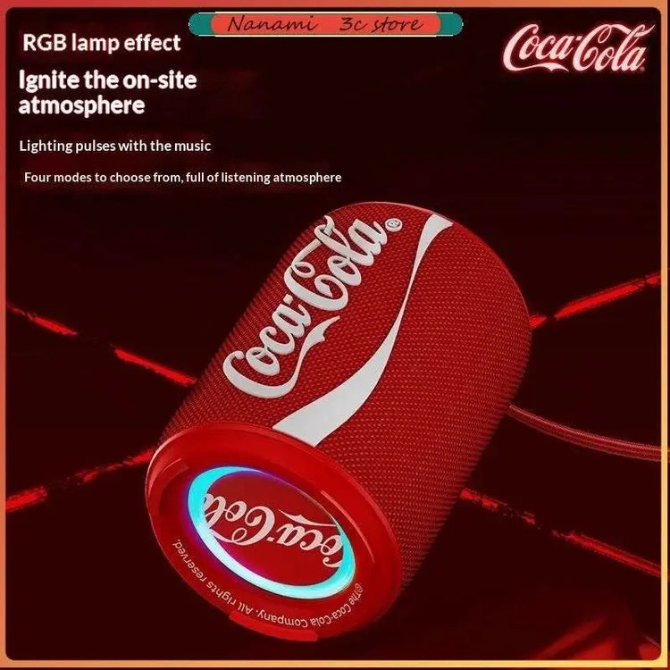New Coke-Cola Collaboration Bluetooth Audio Bluetooth 5.4 RGB Lighting Voice Activation Card Slot Portable Bluetooth Speaker Khamik Shop Online