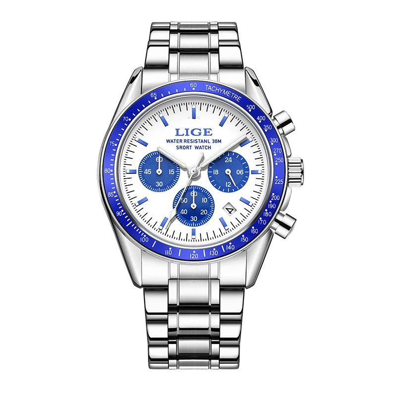 Men Watches Luminous Calendar Business Quartz Watch Mens Top Brand Luxury Sport Waterproof Stainless Steel Man Wristwatches