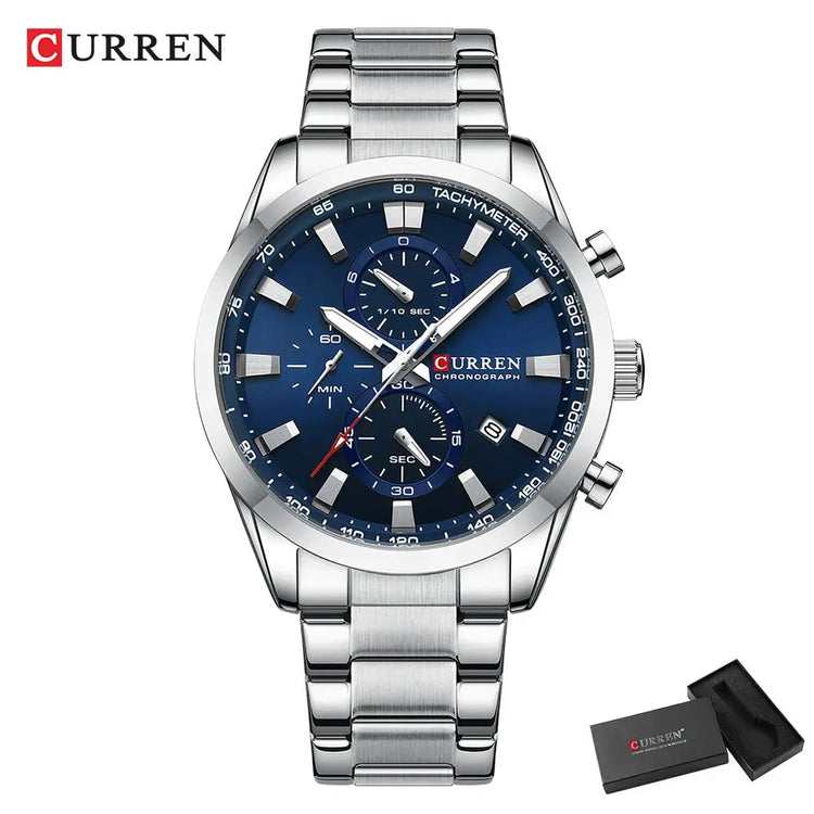 CURREN Casual Quartz Chrono Sport Watches Brands for Men Stainless Steel Bracelet Multifunction Dial 2023 Wristwatch with Date Khamik Shop Online