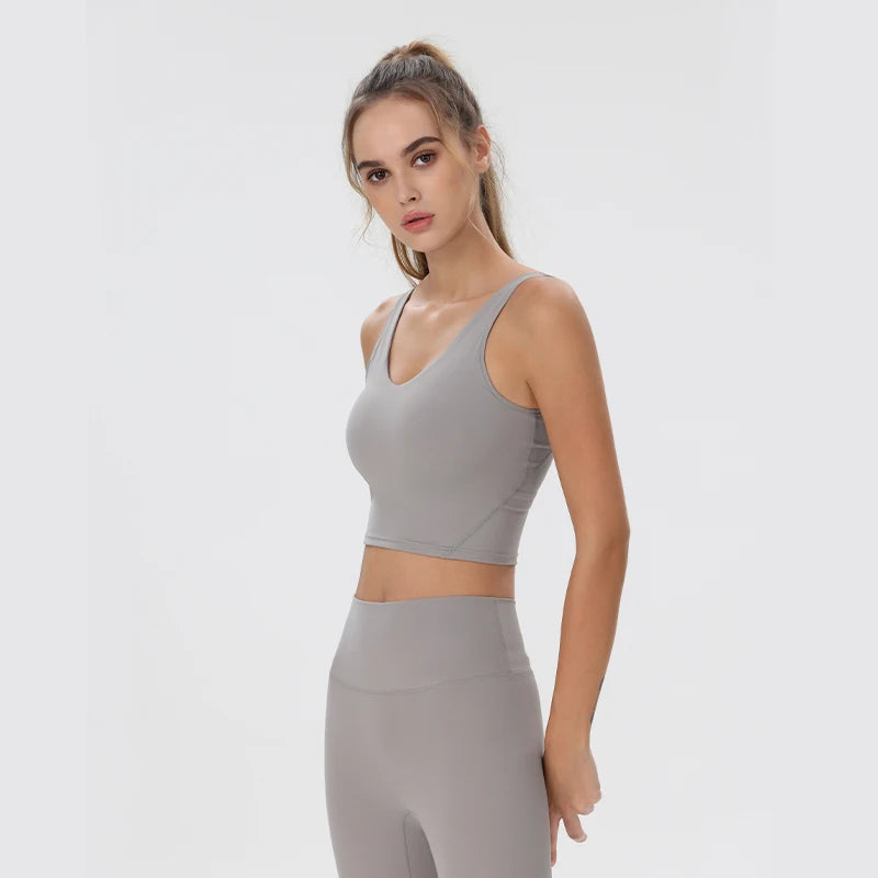 Women Yoga Vest Workout Pilates Activewear Tops Running Gym Pretty Workout Clothes Sports Bras Active Wear Female Camisole Bra Khamik Shop Online
