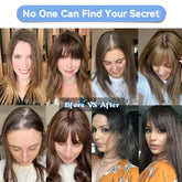 Brown Mixed Blonde Human Hair Toppers Middle Part 100% Remy Human Hair Straight Lace Base Clip in Hairpieces for Women Loss Hair Khamik Shop Online