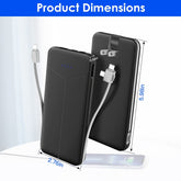 10000mAh Power Bank Portable Charger With US Plug 2 Built-in Cables Pear Daisy