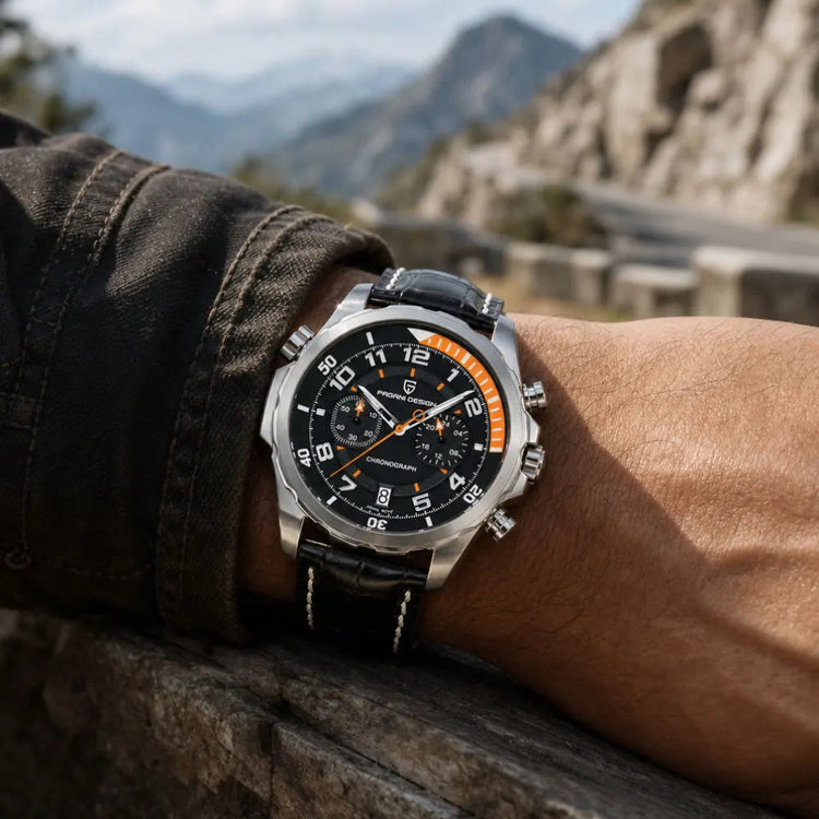 PAGANI DESIGN Classic Leather Men Watch Japan VK64 Movement Quartz Wristwatch Top Brand Sports Waterproof Watches for Men&
