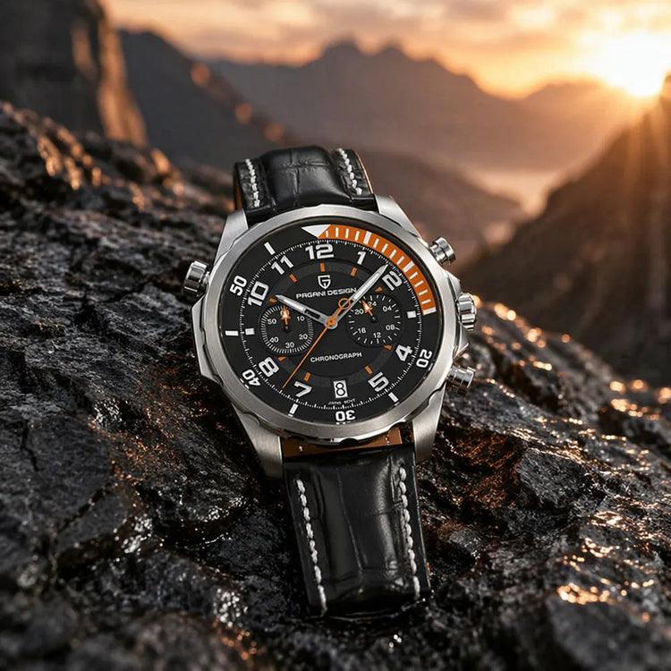 PAGANI DESIGN Classic Leather Men Watch Japan VK64 Movement Quartz Wristwatch Top Brand Sports Waterproof Watches for Men&