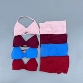 AURA SHARK Strappy Bra Gym Set Women High Support Thin Strap Seamless Halter Sports Scrunch Workout Yoga Set 2 Piece Khamik Shop Online