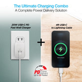 Naztech 20W PD Wall Charger + USB-C to Lightning 4ft Cable Sky Iapetus