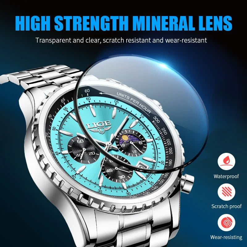 2025  Top Brand Luxury New Men Watch Quartz Man Watches Waterproof Luminous Watch for Men Date Chronograph Sport Wristwatch