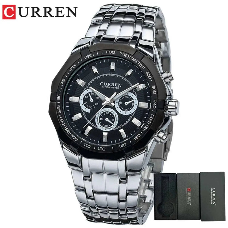 CURREN Men Luxury Brand Military Sport Mens Watches Full Steel Quartz Clock Men&