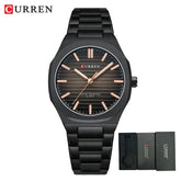 CURREN 8456 Business Quartz Stainless Steel Strap Watch Square Dial Casual Style Wristwatch with Waterproof Function Khamik Shop Online