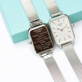 Ladies Architēct Lille - Cloud Silver - Modern Font Engraving Fuchsia Prometheus